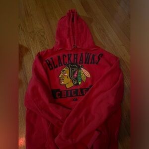 Chicago Blackhawks hoodie red and black size medium